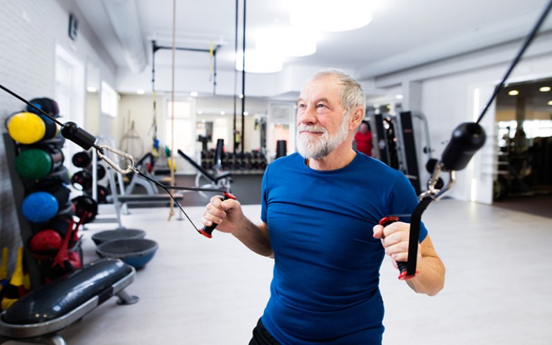 older man working out